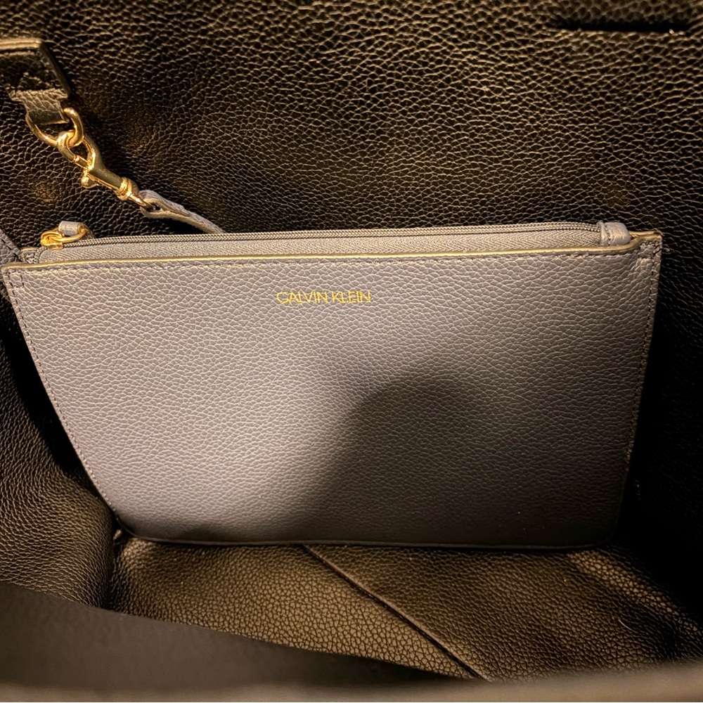Calvin Klein Dark Blue Leather Tote - Picture 4 of 5